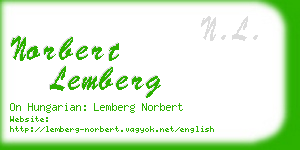 norbert lemberg business card